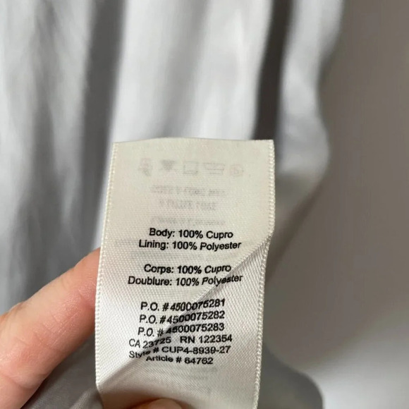 Aritzia Wilfred Satin V  neck Mini Slip Dress Silver Size Medium - Picture 6 of 6